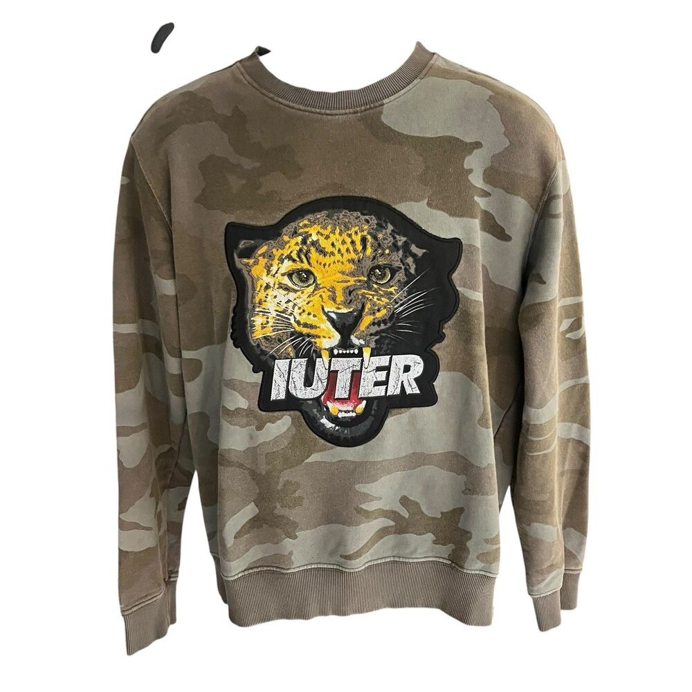 Iuter men's S camo print leapard embroidery sweatshirt made in italy